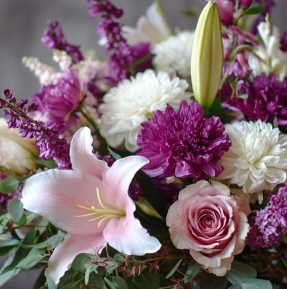 Elegant memorial flower arrangement creates meaningful tribute setting in Lumberton, NJ.