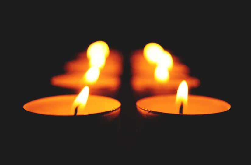 Memorial candles representing grief and remembrance in Eastampton Township, NJ.